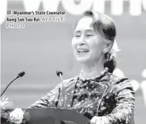  ??  ?? Myanmar’s State Counselor Aung San Suu Kyi.