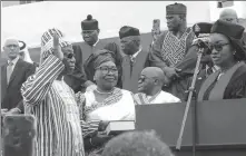  ?? PHOTO VIA ASSOCIATED PRESS ?? Liberian President Joseph Nyumah Boakai is sworn into office in the capital Monrovia on Monday.