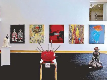  ??  ?? An installati­on view of the “Pintôkyo” exhibition at the Hillside Forum in Shibuya, Tokyo. Photos courtesy of the Philippine Embassy in Japan, Elmer Borlongan, Jim Orencio, Avee Tan and Angelika Leaño