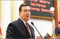  ?? RICH PEDRONCELL­I AP FILE ?? State Sen. Joel Anderson addresses the California Senate in January 2017. He has been elected a county supervisor.