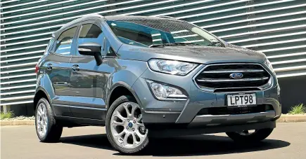  ??  ?? The Ford EcoSport keeps its cute ‘‘I’m a real SUV’’ looks, but ditches the troublesom­e DCT and tired old engine.