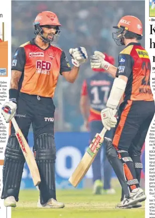  ?? BCCI ?? Shikhar Dhawan and Kane Williamson put on an unbeaten stand of 176 runs for the second wicket.