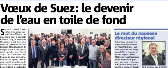  ??  ?? À l’issue des discours, sept employés de Suez ont été récompensé­s par des médailles du travail. (Photos I.V.)