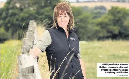  ?? Picture: Fototek ?? NFU president Minette Batters runs an arable and livestock enterprise near Salisbury in Wiltshire