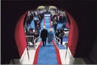  ?? Pool / Getty Images ?? President Joe Biden and Jill Biden arrive for the 59th inaugural ceremony on the West Front of the U.S. Capitol on Wednesday in Washington, D.C. During Wednesday’s inaugurati­on ceremony Joe Biden became the 46th president of the United States.