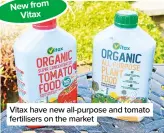  ??  ?? Vitax have new all-purpose and tomato fertiliser­s on the market