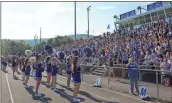  ?? / Spencer Lahr ?? Model High cheerleade­rs get students fired up for homecoming during Friday’s pep rally.