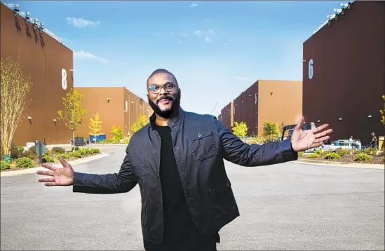  ?? Kirk McKoy Los Angeles Times ?? “BEING UNDERESTIM­ATED was the greatest gift I ever had,” says Tyler Perry, who on Saturday will dedicate 12 new soundstage­s at his 330-acre studio in Atlanta.