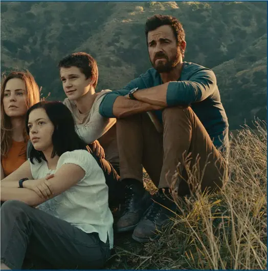  ??  ?? Above: The Mosquito Coast with Justin Theroux as Allie Fox, Melissa George as Margot Fox, Logan Polish as Dina, Gabriel Bateman as Charlie