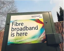  ??  ?? Ofcom is introducin­g price controls on BT Openreach’s most popular broadband services.