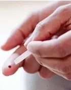  ??  ?? SIMPLE: Many of the tests require just a tiny finger-prick blood sample