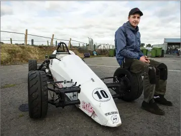  ?? Photos: Barry Cregg ?? Philip Sheane, with his Sheane Formula Vee ahead of the Leinster Trophy Car Races at Mondello Park. Leinster Trophy Car Races, Mondello Park, Donore, Co. Kildare.