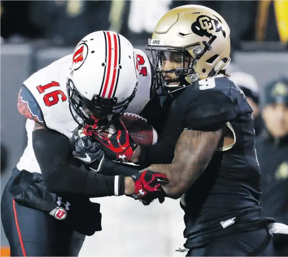  ?? — AP FILES ?? Colorado’s Tedric Thompson, right, was selected in the fourth round of the NFL draft on Saturday, one of four defensive backs picked by Seattle in the three-day event in Philadelph­ia. ‘It was really a defensive back heavy draft,’ says Seahawks GM John...