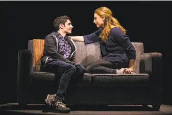  ??  ?? Ben Levi Ross as Evan Hansen also lies to Jessica Phillips as his mother, Heidi Hansen, in an ill-conceived attempt to spare her from grief in “Dear Evan Hansen.”