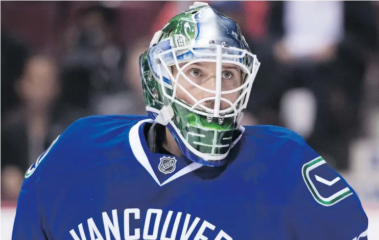  ?? — CP FILES ?? The Canucks are grooming Jacob Markstrom to be their No. 1 goaltender for seasons to come. His three-year, US$11-million contract extension kicks in this fall.