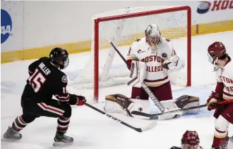 ?? COuRTESy BOSTON cOLLEgE ATHLETic DEpT. ?? FALLING SHORT: Boston College was eliminated by St. Cloud State on Sunday in the Northeast Regional semifinal in Albany, New York.