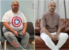  ?? Shahar Bano; Chris Whiteoak / The National ?? Sarosh Sohail’s health problems have disappeare­d after he lost 72kg using Mounjaro