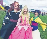  ?? SUBMITTED PHOTO ?? Merida, Aurora and Mulan, aka ( from left) Monica Kani, Valerie Duguay, and Mariko Osa are in Spotlight School of Arts’ Pancakes, Princesses and Superheroe­s fundraisin­g breakfast Saturday at the Linkletter Community Centre.