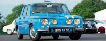  ??  ?? The Renault 8 Gordini was originally available only in blue with two white stripes.