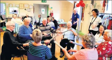  ??  ?? A free exercise class took place in Ratby as part of a programme which aims to get the older generation to be more active and social in later life