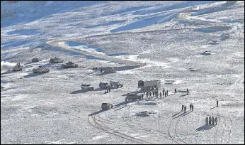  ?? INDIAN ARMY/AFP ?? Disengagem­ent process between the Indian Army and China’s PLA in Ladakh on Feb 16.