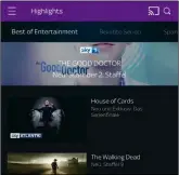  ??  ?? Die Sky-Ticket-App unterstütz­t – wie auch die Amazon-App – den Streaming-Stick Chromecast.