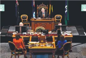  ?? Picture: ALIX SWEENEY ?? JUST A FARCE: State Parliament held in Townsville.