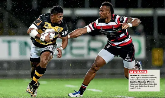  ?? GETTY IMAGES ?? Waisake Naholo makes a run down the wing at Yarrow Stadium last night.