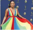  ??  ?? Tiffany Haddish honoured her father in the colours of the Eritrean flag.