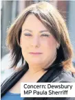  ??  ?? Concern: Dewsbury MP Paula Sherriff