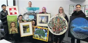  ??  ?? Top right: Some of the artists who have contribute­d work to the Dunedin Charity Art Auction.