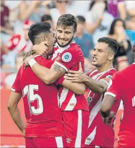  ?? FOTO: P. PUNTÍ ?? Portu se ha erigido en el líder del Girona en una pretempora­da más que aceptable