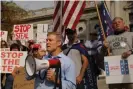  ?? Photograph: Spencer Platt/Getty Images ?? Jim Jordan stands with dozens of people calling for stopping the vote count in Pennsylvan­ia, in Harrisburg on 5 November.