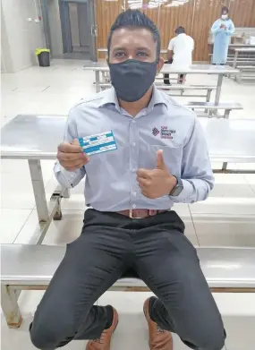  ??  ?? FCCC Ceo, Joel Abraham after getting his second dose of COVID-19 vaccine this month.