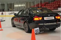  ?? JOHN MAHLER FOR THE TORONTO STAR ?? In this slow-speed test of the Hankook Optimo 4S all-weather tire, it stopped just as well as a dedicated winter tire. All-weather tires are not the same as all-seasons.