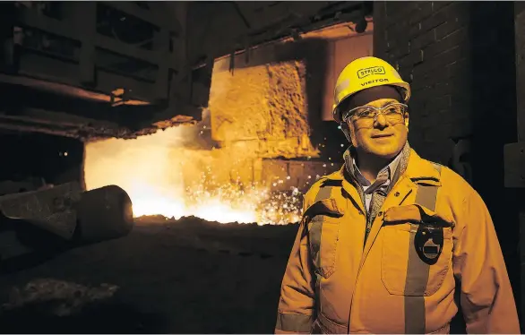  ?? COLE BURSTON/BLOOMBERG ?? Alan Kestenbaum, seen at the Stelco Holdings plant in Nanticoke, Ont., has brought a renewed sense of purpose over the 107-year-old company. The new chief executive, who has a track record of finding and turning around struggling metal companies, is determined to transform the company to an agile global player.