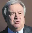  ??  ?? UN Secretary General Antonio Guterres: “We’re running out of time.”