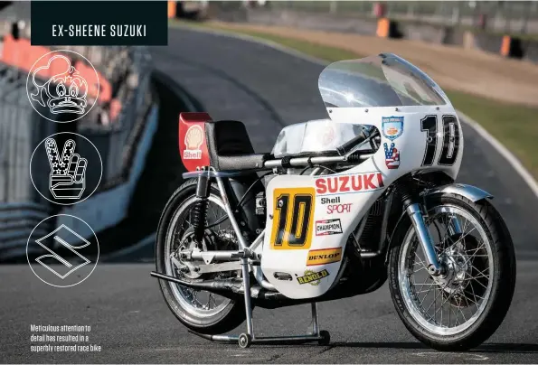  ??  ?? Meticulous attention to detail has resulted in a superbly restored race bike