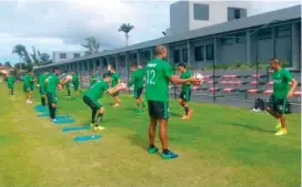  ?? FOTO ?? En la imagen, algunos de los trabajos del club paisa en Brasil antes del encuentro de mañana.