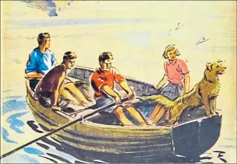  ??  ?? Illustrati­on of Julian, Dick, George, Anne and Timmy for Five On A Treasure Island