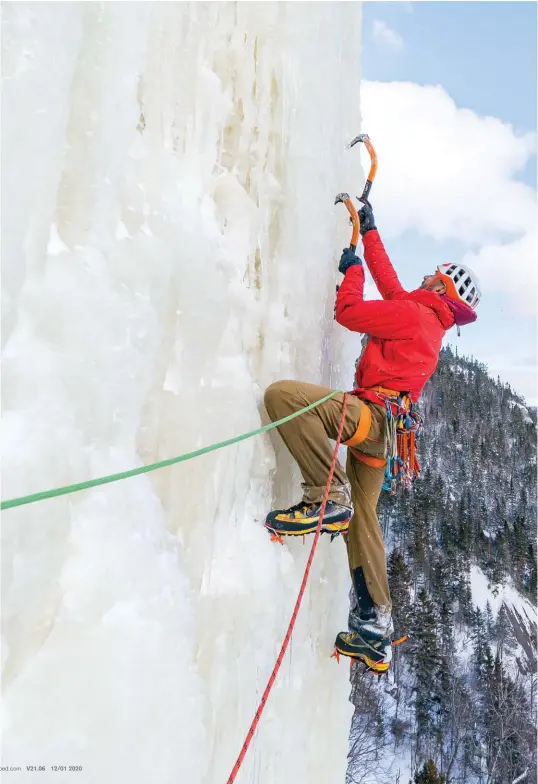  ??  ?? Right: Jeff Mercier on Le Piler de Temple