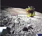  ?? JAXA/TAKARA TOMY/SONY GROUP COUR./DOSHISHA UNIVERSITY VIA AP ?? The Japan Aerospace Exploratio­n Agency’s Smart Lander landed on the moon in January, but was upside down.