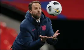  ??  ?? Gareth Southgate says England v Scotland would be ‘a completely different occasion’ if fans are allowed in. Photograph: Tom Jenkins/NMC Pool/The Guardian