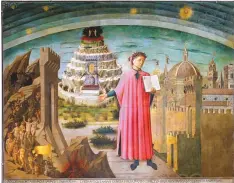  ?? LUISA RICCIARINI/BRIDGEMAN IMAGES ?? “Allegory of Dante and the Commedia,” Domenico Di Michelino, 1465.
