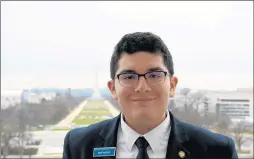  ?? ANDRES VASQUEZ ?? Andres Vasquez, a senior at Marian Catholic High School in Chicago Heights was a Senate page in Washington, D.C., during the spring of 2020.