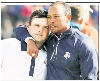  ?? Getty Images ?? MUM’S THE WORD: Neither Tiger Woods nor Patrick Reed would disclose what they spoke about in conversati­ons following Reed’s post-Ryder Cup diss of Woods.