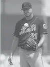  ?? SUE OGROCKI/AP ?? Max Scherzer flips the ball around in the second inning of a spring training game against the Miami Marlins on March 21 in Jupiter, Fla.