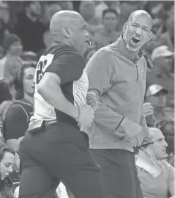  ?? ?? Suns head coach Mony Williams yells over at the referee as they take on the Kings at Footprint Center.