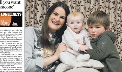  ??  ?? Claire Morritt, 34, with her two children Joseph, four, and Gabriella, five months.