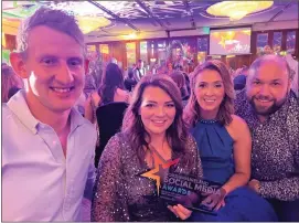  ?? ?? Representa­tives from Clogher Valley Rugby Club who attended the dinner are (from left) Paul Armstrong, club captain, Rachel Fannin, Public Relations Officer; Rebekah Bennett, former club physio and Rodney Bennett, club chairman.